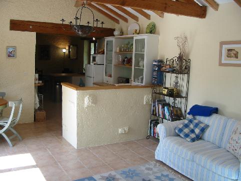 view of the kitchen from the Garden room